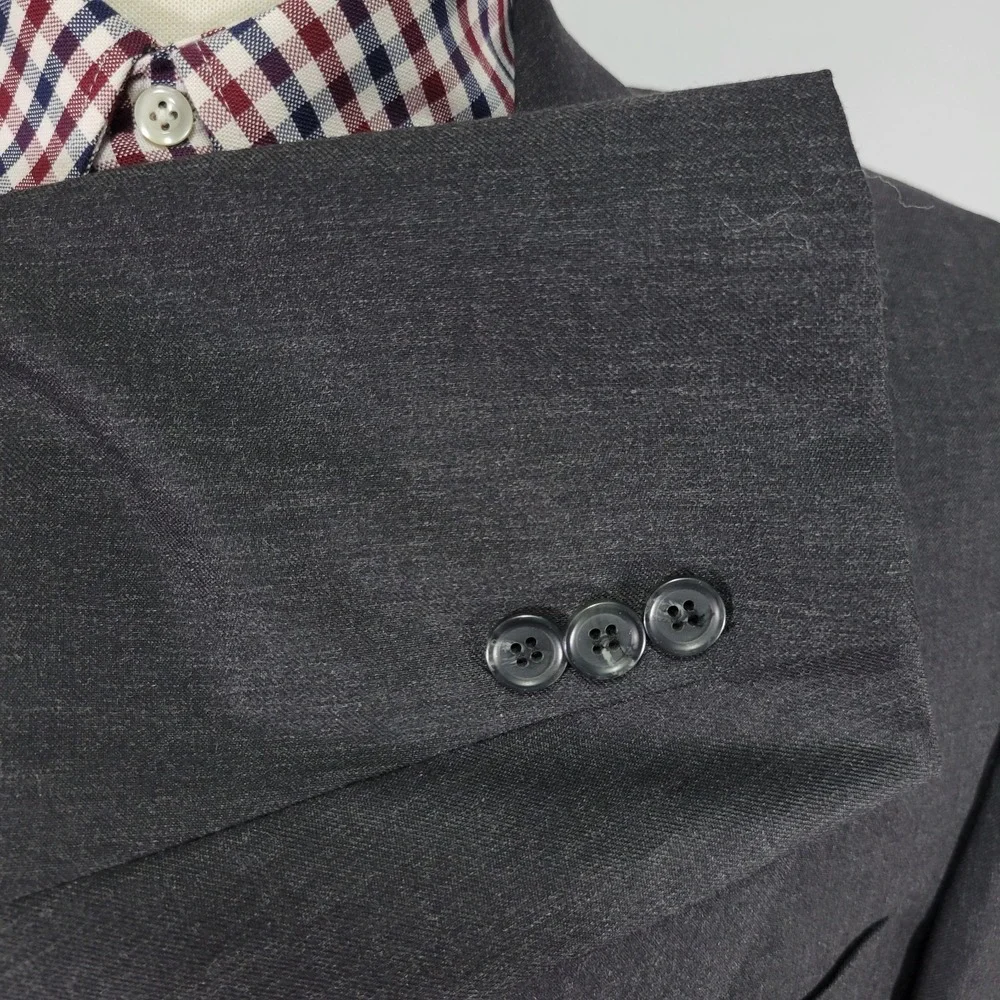 VTG Marshall Fields Men's Sport Coat Blazer Two Button Charcoal Wool Size 43L‎